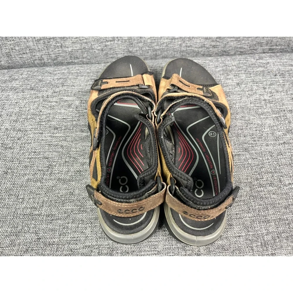 Ecco Yucatan Mens Sandals Bison Black Leather Sport Hiking 41 EU US 7 Outdoors